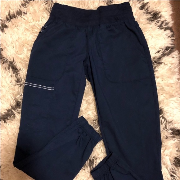 Navy blue jogger scrub pants - Picture 1 of 3